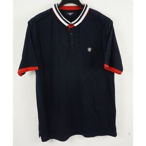 Armand Thiery Pique Cotton Tipped Polo Shirt Men's US XL JP 3XL Navy Blue w Logo